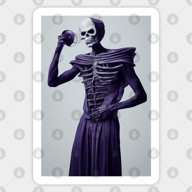Skeleton as a Modern Model Sticker by Zachariya420